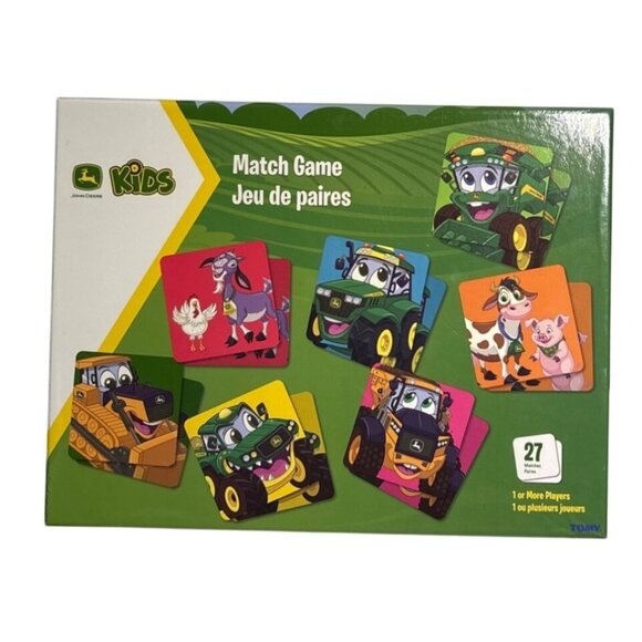John Deere Kids Match Game With 27 Pairs For Ages 3+ Complete Tractors Animals - Picture 1 of 8